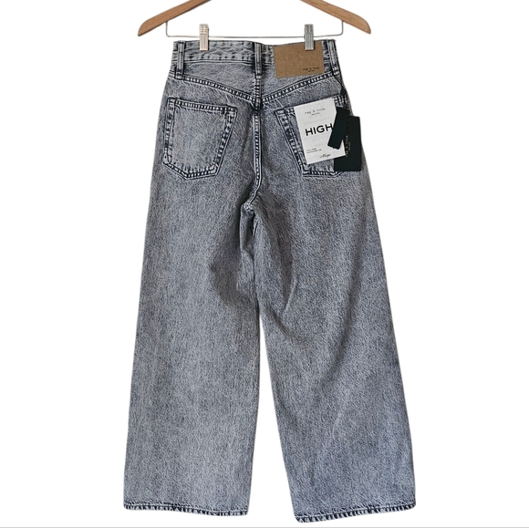 Rag & Bone Maya Acid High-Rise Wide Leg Jeans, Black Size 24, NWT - Picture 10 of 15